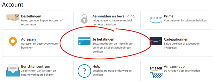 amazon prime betaalmethode kiezen