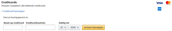 amazon prime nederland zonder creditcard