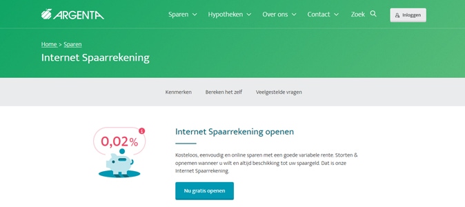 argenta internet spaarrekening