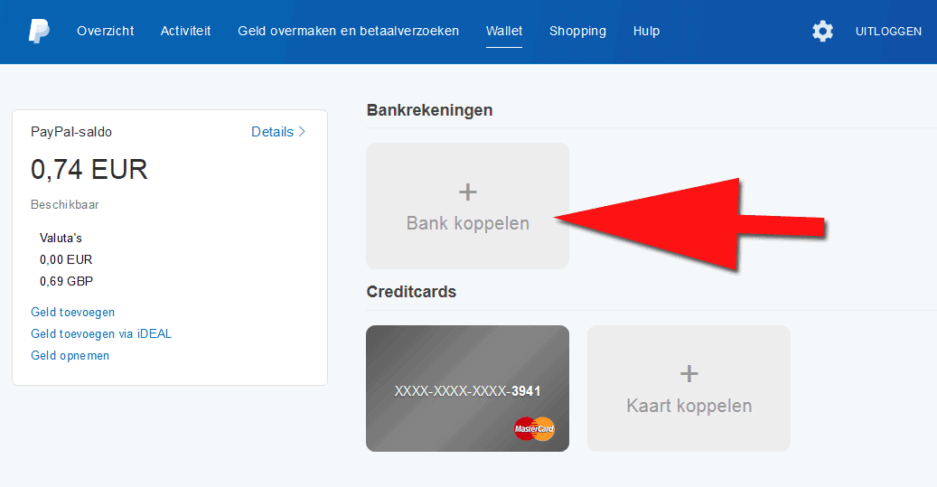 bankrekening toevoegen aan PayPal