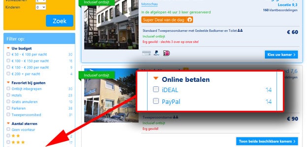 hotels betalen met ideal op booking