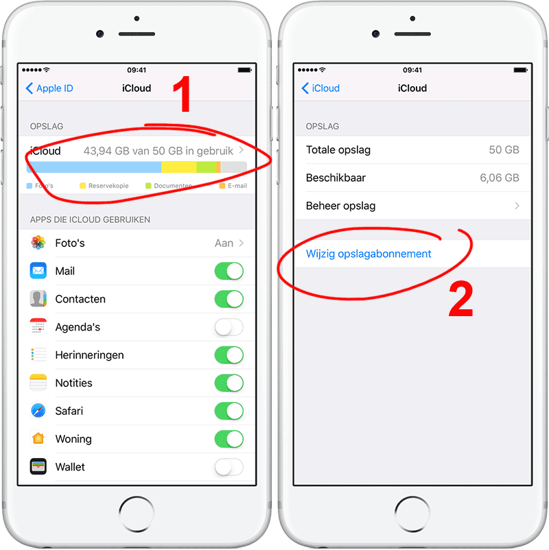 icloud abonnement beheren