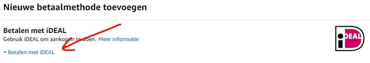 ideal toevoegen als betaalmethode