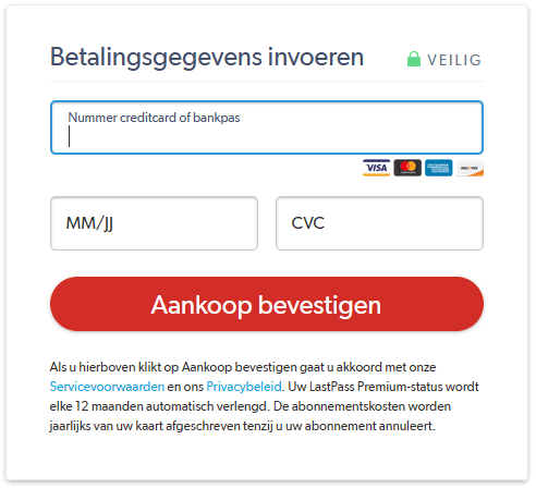 lastpass betalen