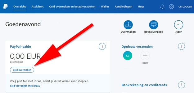 overboeken bankrekening naar paypal 22