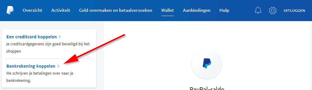 paypal bankrekening koppelen stap 2