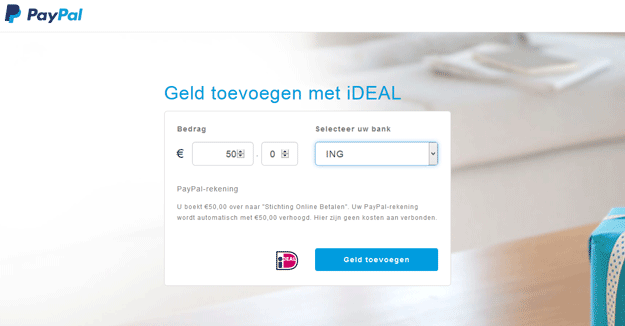 paypal opwaarderen via ideal