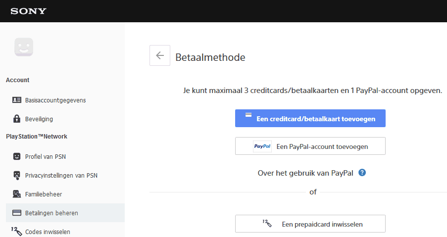 playstation store betalen met paypal