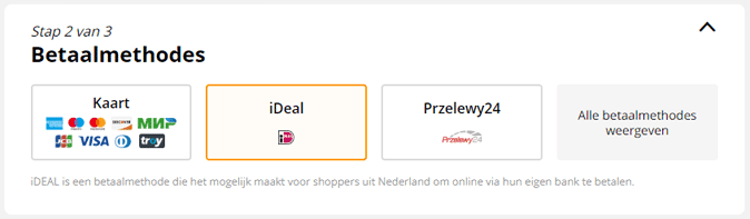 selecteer ideal bij aliexpress betalen
